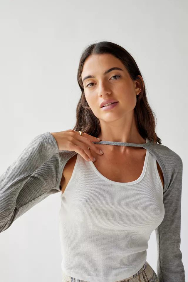 Urban Renewal Remnants Thermal Tank Top & Shrug 2-Piece Set | Urban Outfitters (US and RoW)