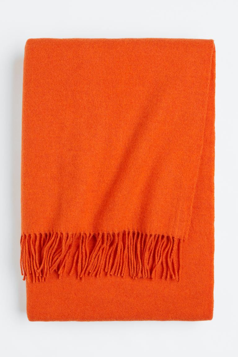 Wool-blend Throw - Orange - Home All | H&M US | H&M (US + CA)