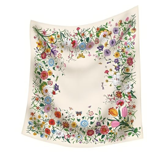 SSylphSScarf Premium Floral Scarf for Women 35x35“ Square Silk Feel-Lightweight Scarves Headscarf Bandanas Wrapping Handbag | Amazon (US)