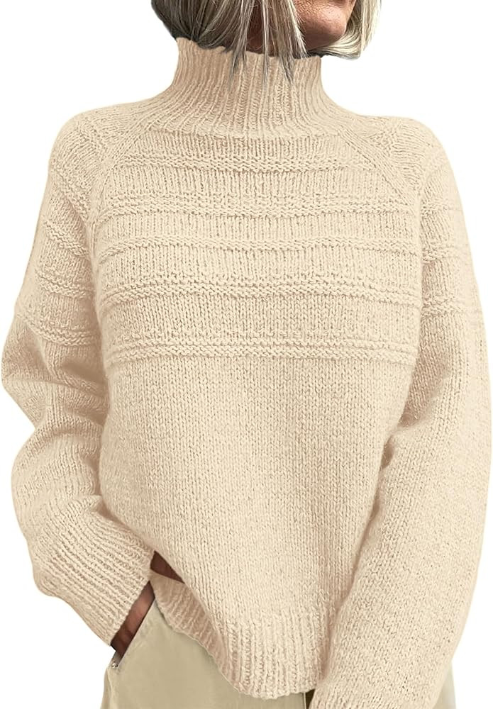 PRETTYGARDEN Women's Turtleneck Sweaters 2025 Fall Chunky Knit Pullover Long Sleeve Jumper Tops T... | Amazon (US)