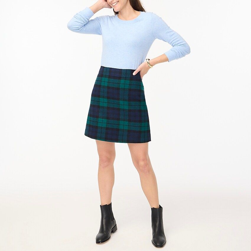 Wool-blend mini skirt in Black Watch plaid | J.Crew Factory