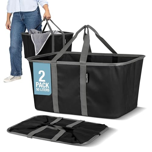 Collapsible Laundry Tote - Midnight Black/Shadow Gray (2PK) | Amazon (US)