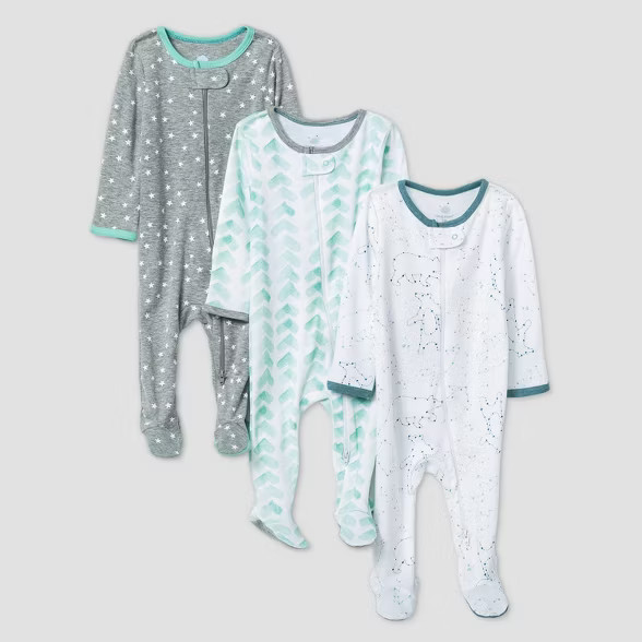 Baby Boys' Starry Slumber Sleep N' Play - Cloud Island™ Green/White/Gray | Target