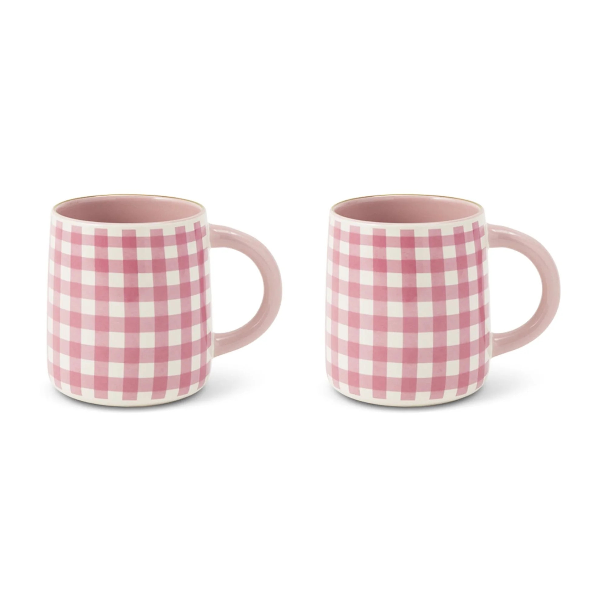 Thyme & Table 14.5 fl oz Pink Gingham Stoneware Mug, Set of 2 | Walmart (US)
