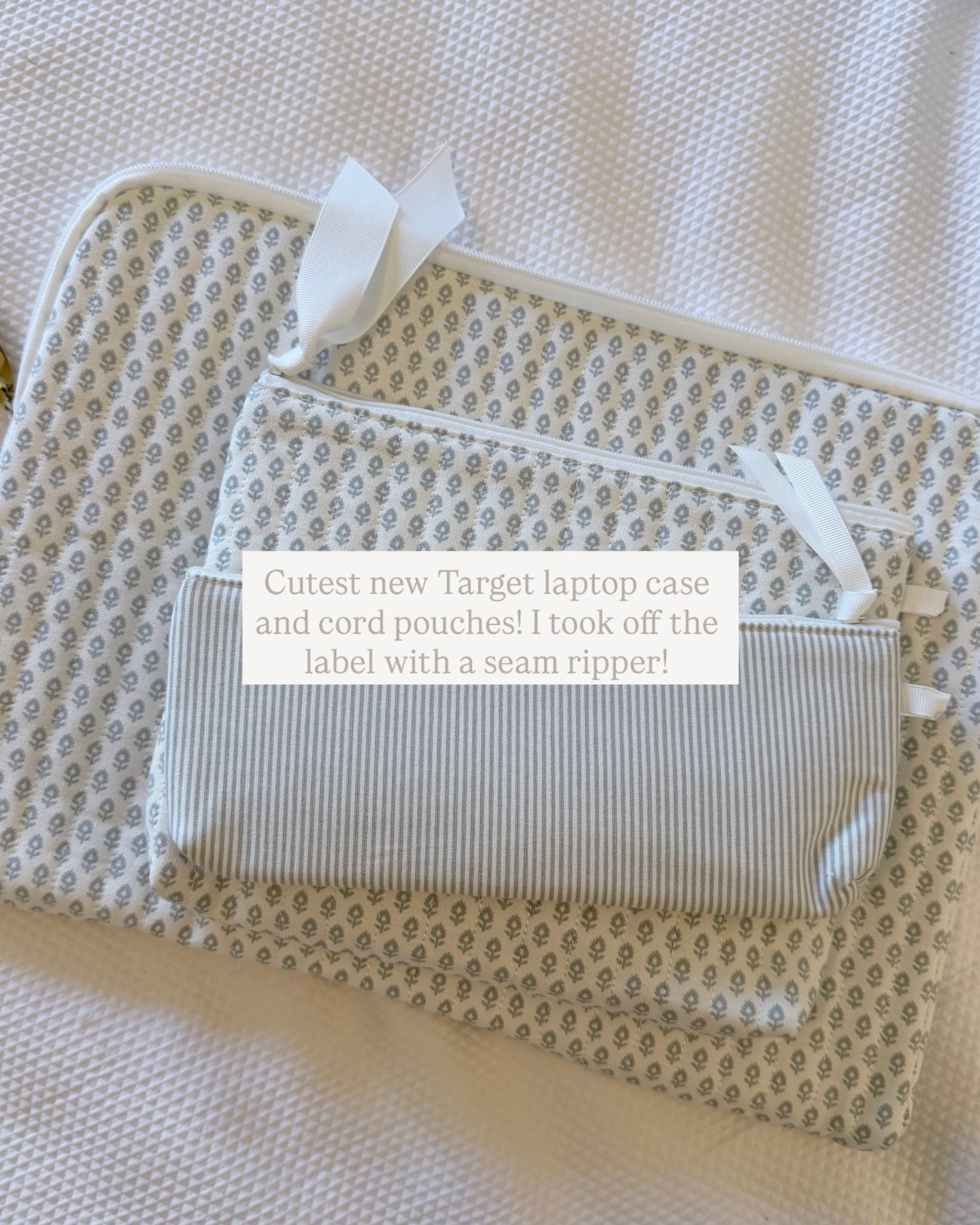 The cutest laptop case and charger organizers! The inside is lined too! @Target 

#office #laptopbag #laptopcover #grandmillennial 