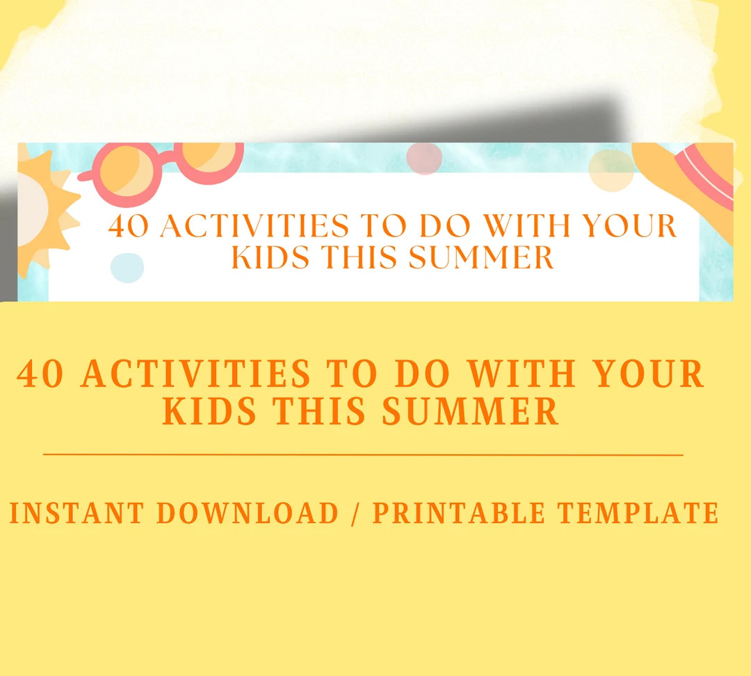 40 Summer Activities Printable Summer Kids Activities Summer Camp Games End of School Summer Kids... | Etsy (US)