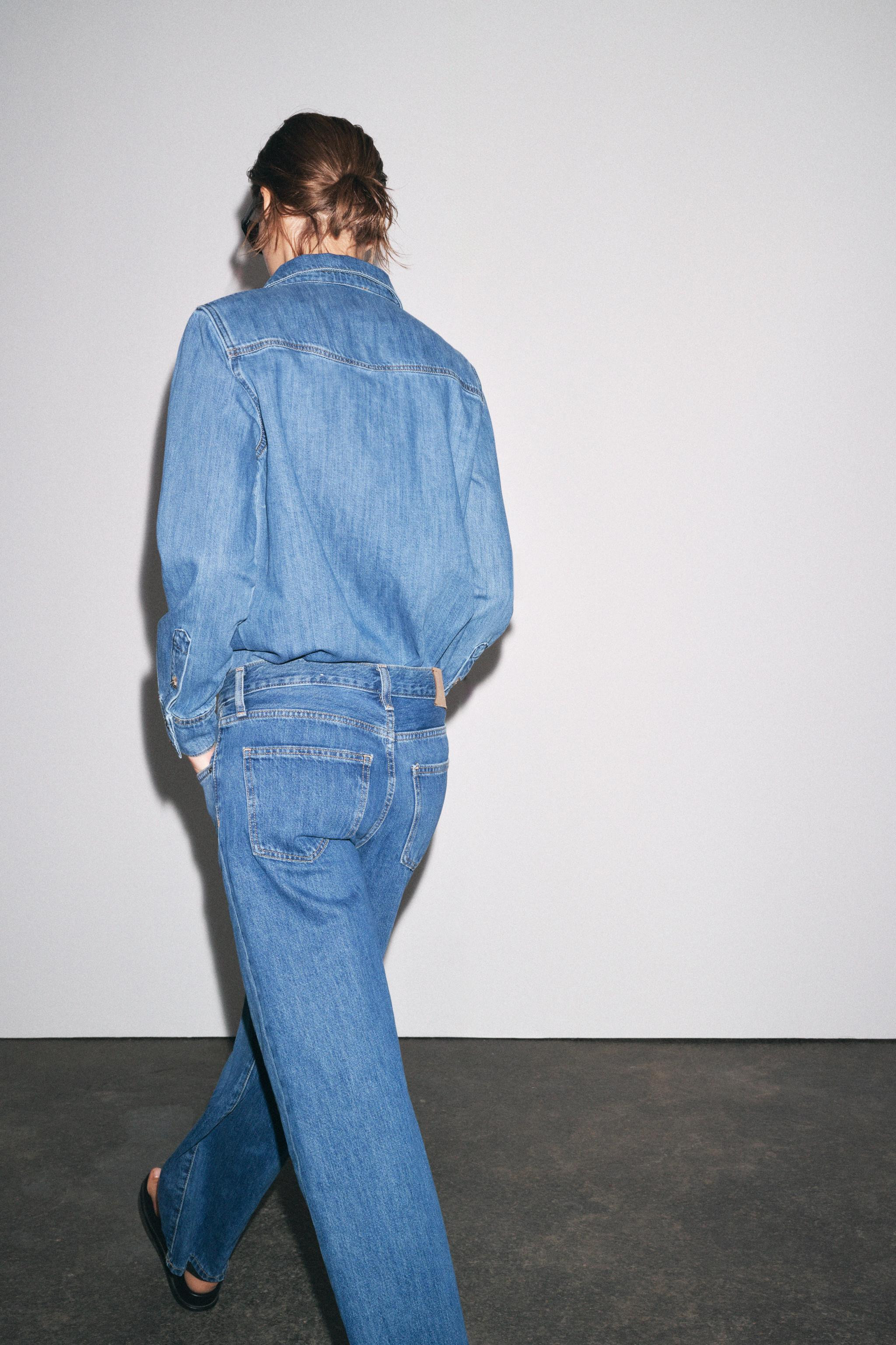 ZW COLLECTION WIDE-LEG LOW-RISE JEANS | Zara UK