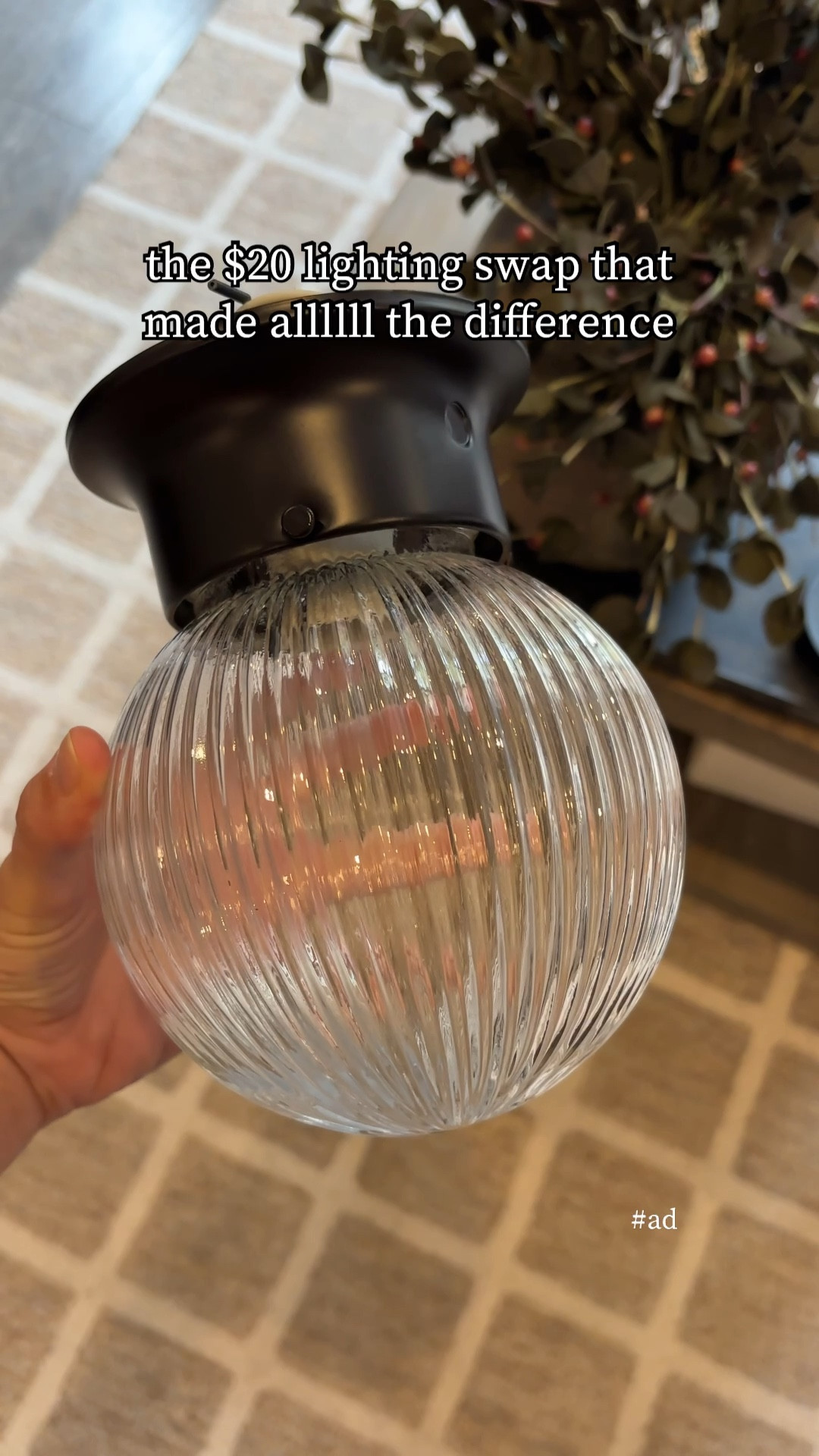 #ad I’ve never seen $20 work SO HARD. This fluted semi flush mount is on sale right now for $20 at Lowe’s, and it seriously has transformed our front entrance. 💡 I’ve wanted to replace the ugly builder grade lighting in our entryway for years, but I didn’t want to spend a lot. This fluted flush mount not only does the job, it makes the space feel so much more elevated. Oh, and did I mention that it’s made out of glass?! I’m honestly so thrilled with this find. 

I’ve also rounded up a brand new round of Lowe’s hidden gems that will help you decorate your home on a budget. I found a scalloped rug, a GE Cafe fridge (on sale!), a fluted bathroom vanity, a scalloped mirror, an affordable media unit, a faux concrete planter, and so much more. #lowespartner #diy @loweshomeimprovement

#LTKWatchNow #LTKHome #LTKFindsUnder50