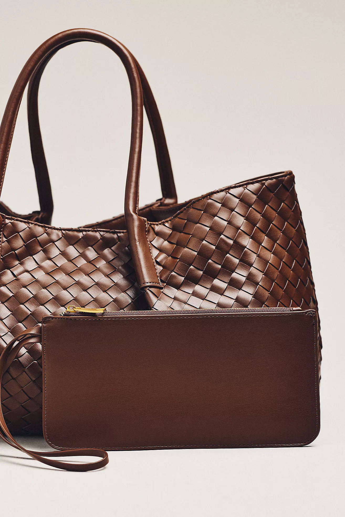 Woven Faux Leather Tote | Anthropologie (US)