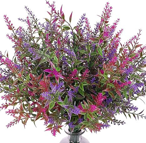 WXBOOM 9 Bundles Artificial Flowers Outdoor Fake Lavender Flowers for Decoration UV Resistant Fau... | Amazon (US)