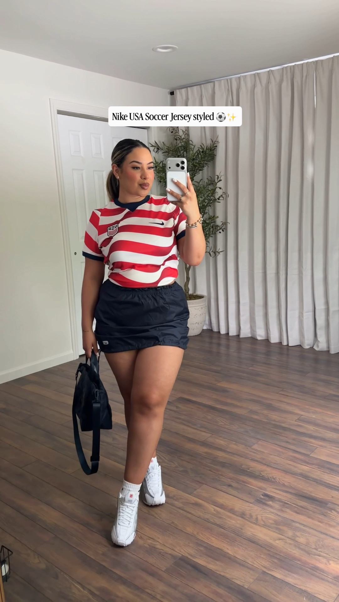 Nike USA Soccer Jersey and ways I’d style ⚽️✨ 

Wearing a size L for ref* 

@Nike US #teamnike #ad

#LTKSeasonal #LTKMidsize