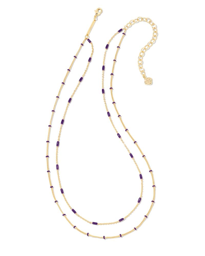 Dottie Gold Multi Strand Necklace in Amethyst | Kendra Scott