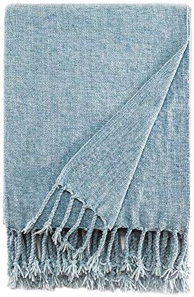 Bourina Chenille Throw Blanket with Decorative Fringe for Couch Sofa Chair Blanket (50×60 Inches... | Amazon (US)