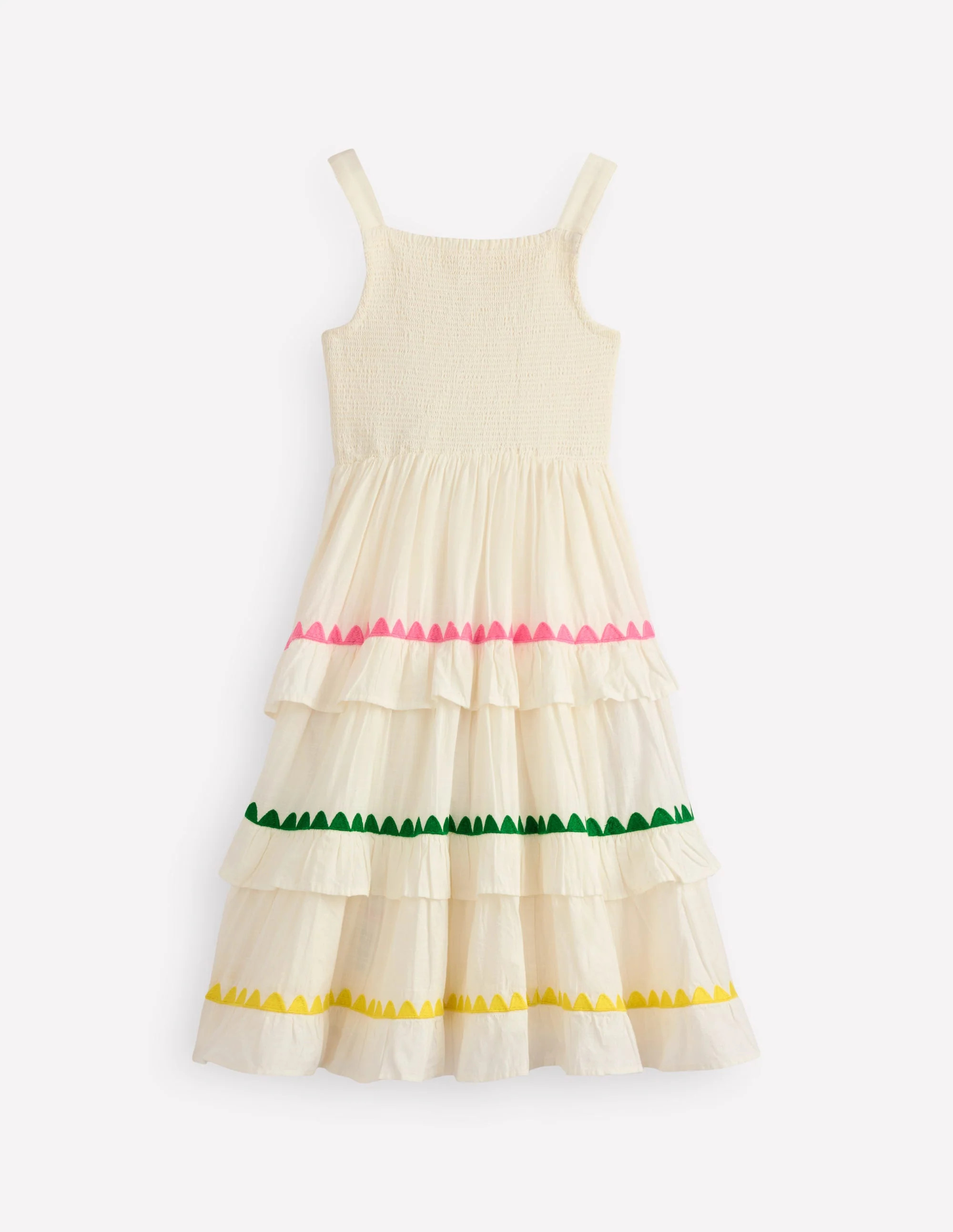 Odette Tiered Woven Sundress-Soft Ivory | Boden UK