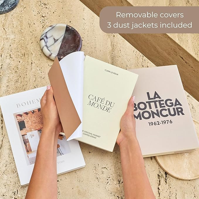 Faux Books for Decoration Coffee Table Books set of 3 Decorative Books Neutral Room Decor Aesthet... | Amazon (US)