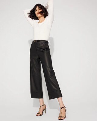 Faux Leather Wide Leg Crop | White House Black Market