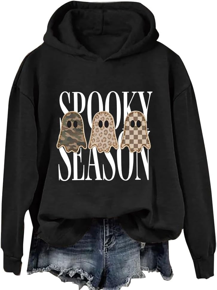 Halloween Spooky Season Sweatshirt Leopard Ghost Hoodie for Women Men | Amazon (US)