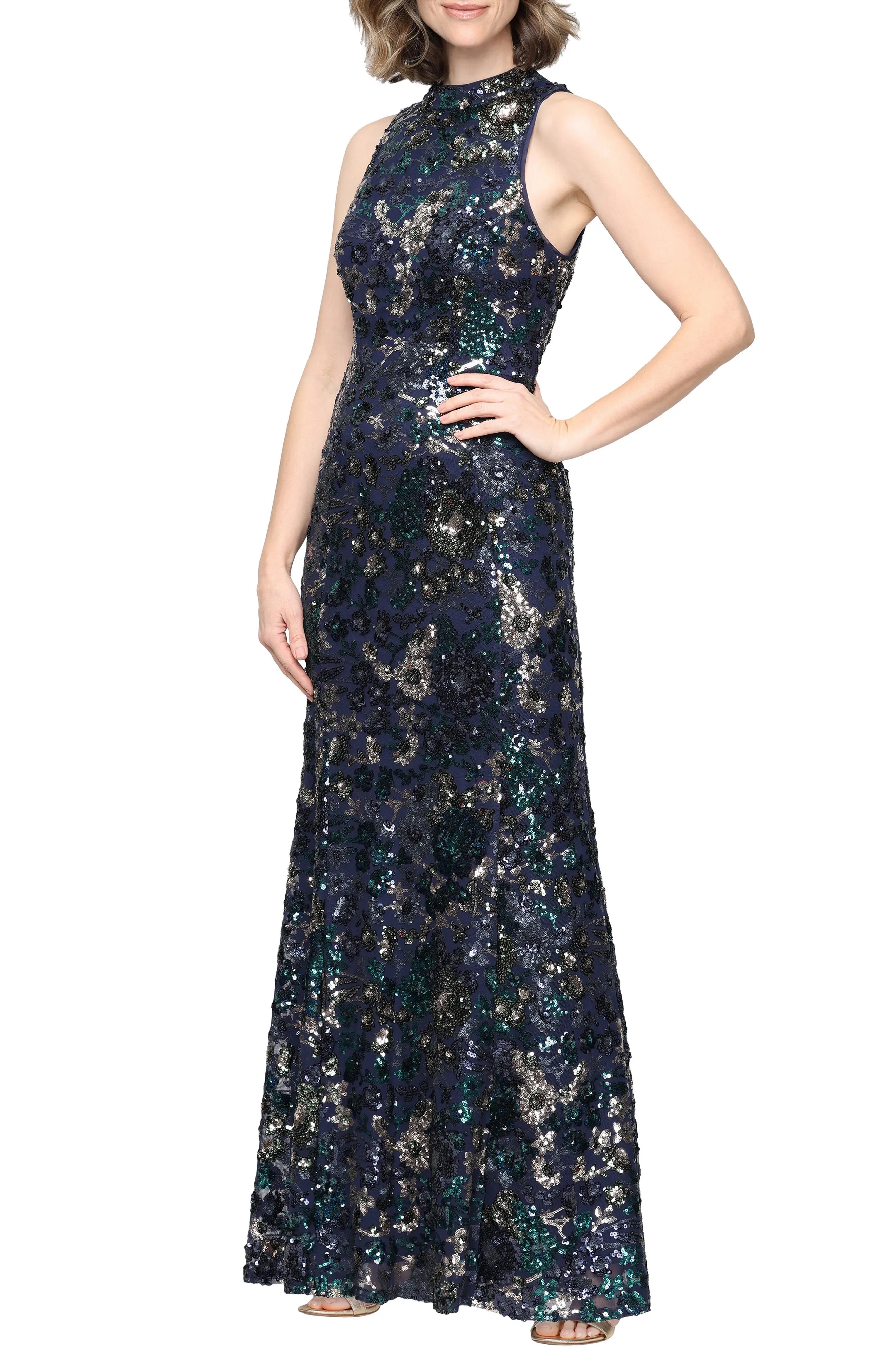 Alex Evenings Sequin Floral Stretch Gown (Women) | Nordstrom | Nordstrom