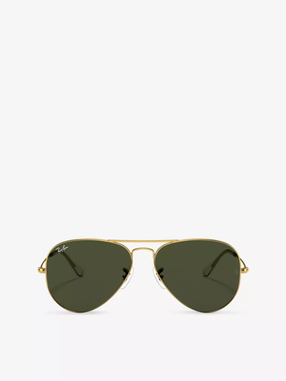 Original aviator metal-frame sunglasses with green lenses RB3025 58 | Selfridges