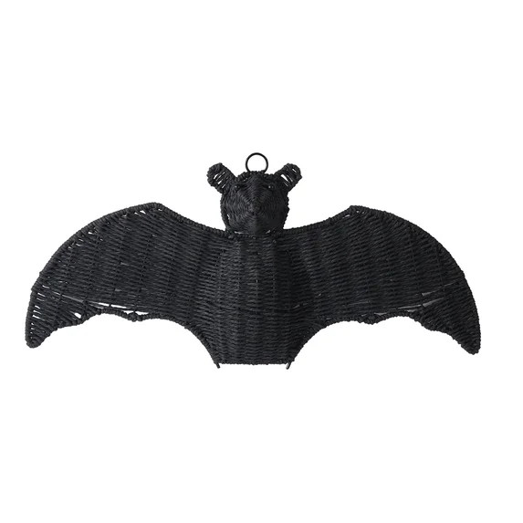 Woven Rattan Bat Wall Hanging Halloween Decor, 3D Scary Handcrafted Black Rope Bats, Handcrafted ... | Walmart (US)
