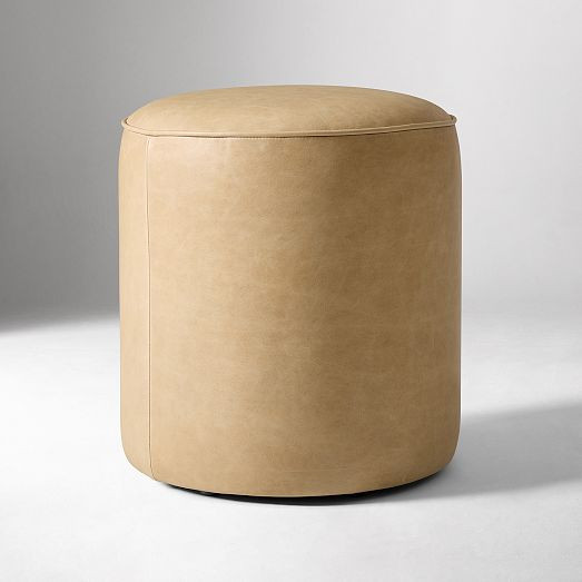 Isla Leather Ottoman | West Elm (US)