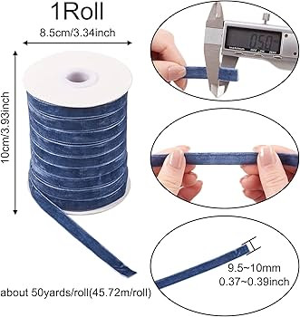 Pandahall 50 Yards Velvet Ribbon 3/8Inch Wide Single Face Velvet Ribbon Roll with Spool for Gift ... | Amazon (US)