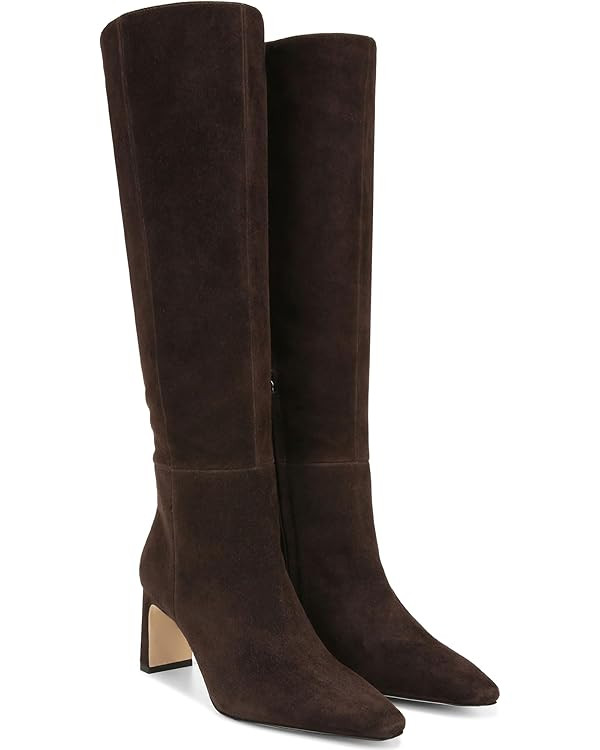 Burgundy Knee High Boots for Women Square Toe Chunky Heeled Boots Fall Dress Elastic Tall Boots w... | Amazon (US)