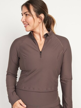 PowerSoft Cropped Quarter-Zip Performance Top for Women | Old Navy (US)