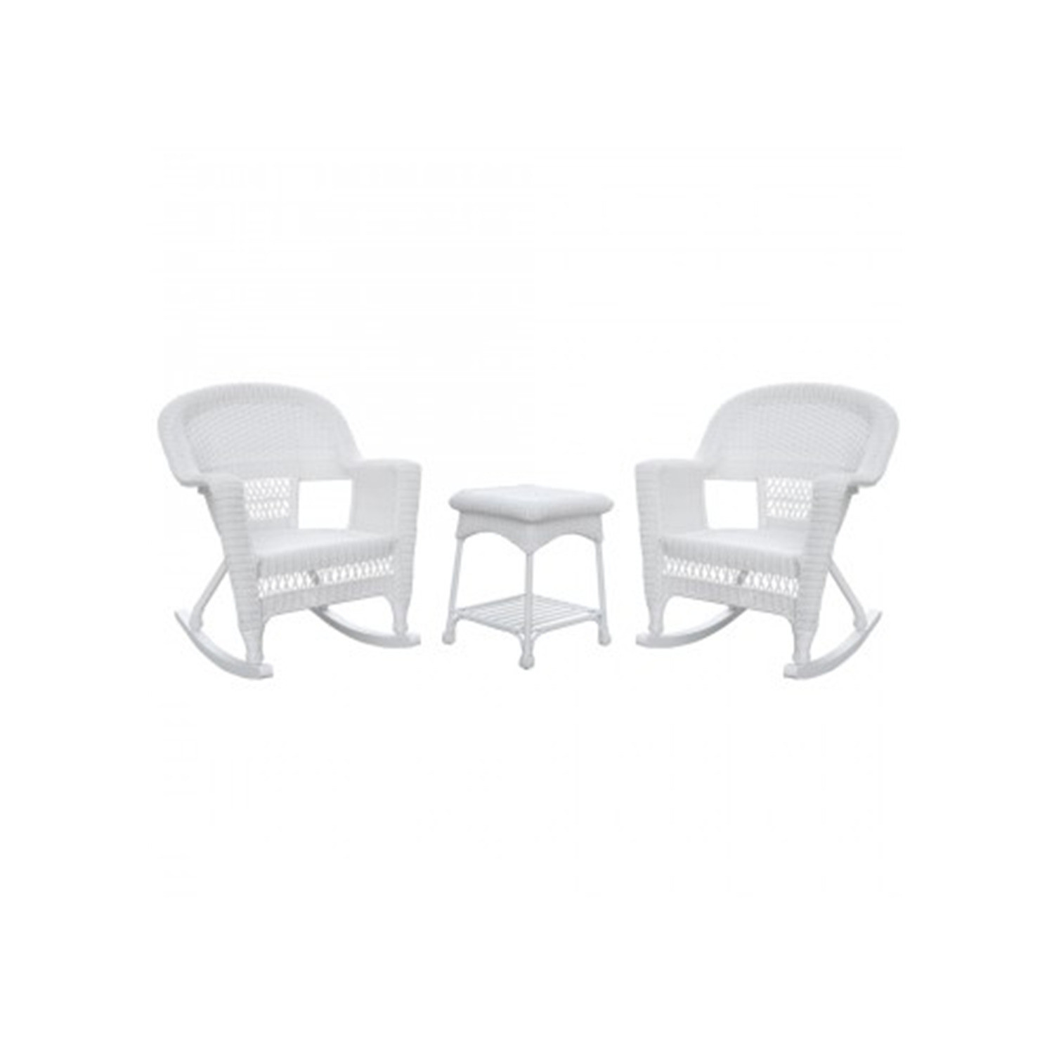 Jeco Resin Wicker High Back Rocking Chair, White - Walmart.com | Walmart (US)