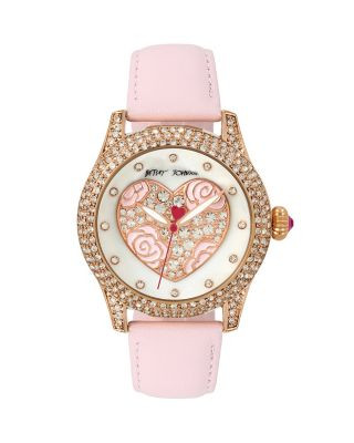 PEARLIZED HEART WATCH PINK | Betsey Johnson