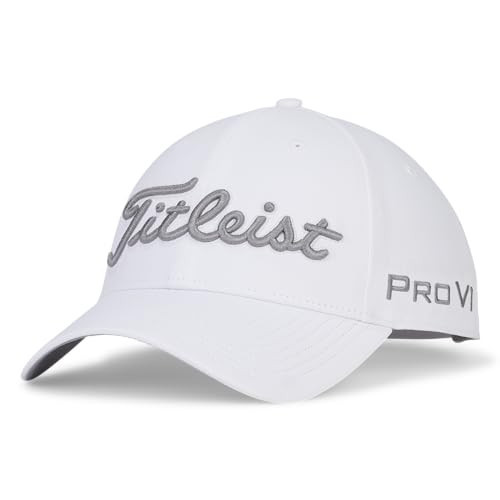 Titleist Men's Tour Performance Golf Hat, White/Gray | Amazon (US)