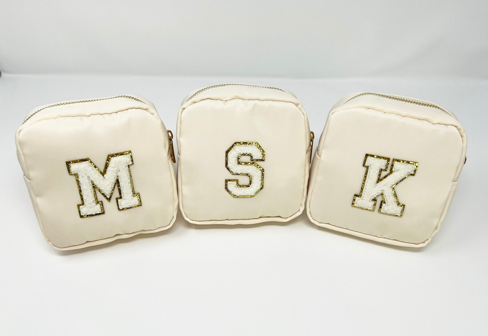 Personalized SMALL Makeup Bag Toiletry Cosmetic Travel Customizable Chenille Patches Birthday Gif... | Etsy (US)