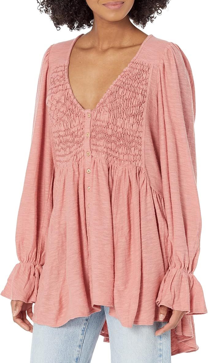 Free People Don’t Call Me Baby Top for Women - Scoop Neckline with Flowy Finish, Long Sleeves, ... | Amazon (US)