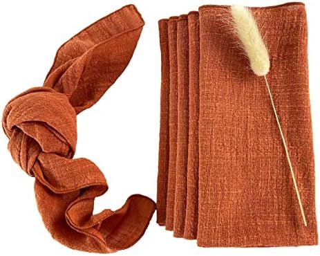 EHLDekol Thick Gauze Cloth Napkins 6 Pack 16x16 Inches 100% Natural Soft Cotton Weddings Decorati... | Amazon (US)