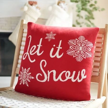 SAFAVIEH Snowfall Pillow Red | Walmart (US)