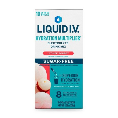 Liquid I.V. Lychee Sorbet Sugar Free Hydration Multiplier Sports Drink - 10ct: Powdered, Non-Caffeinated | Target