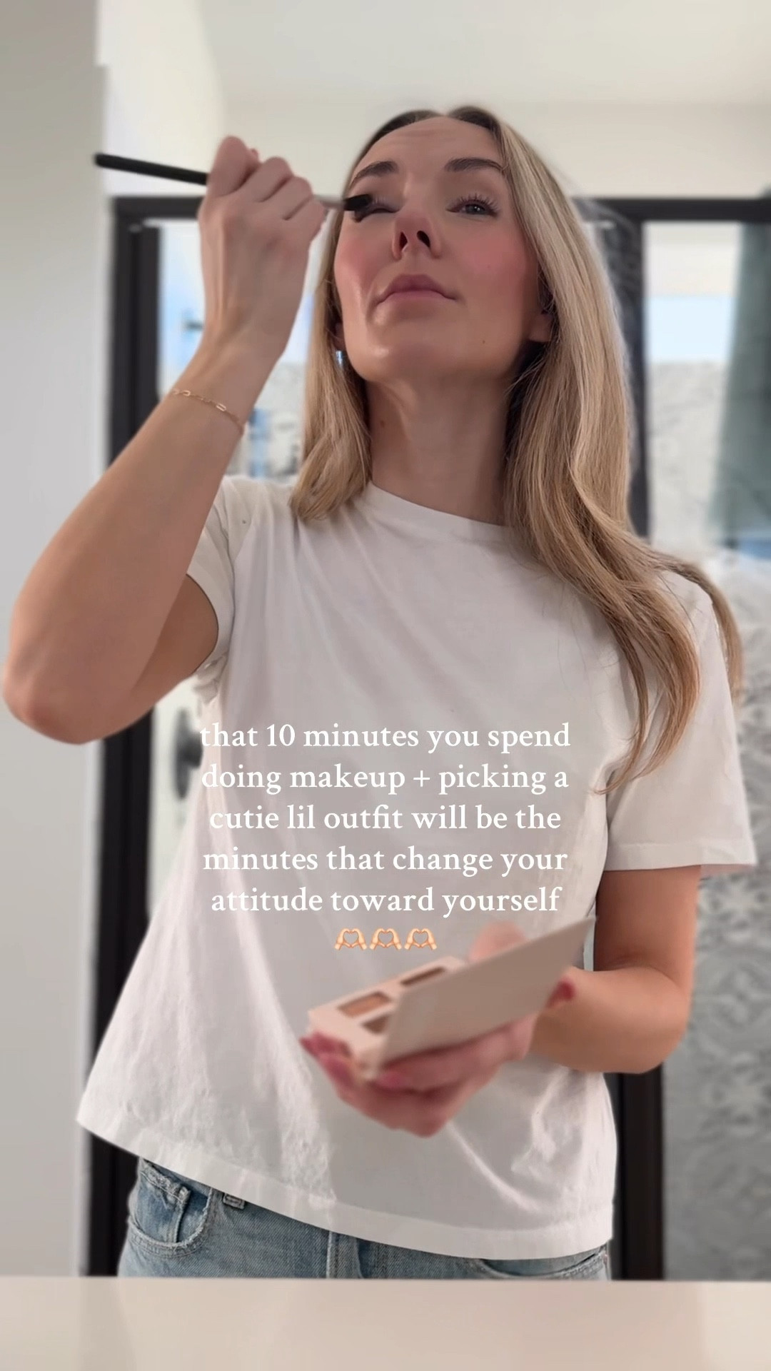 skin tint and eyeshadow palette are found in my Arbonne storefront - dibs bronzer and blush, jones road mascara 

#LTKBeauty #LTKgrwm #LTKmomlife