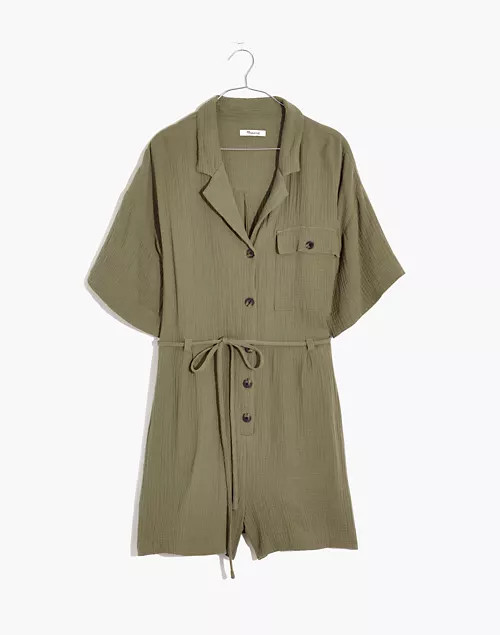 Lightspun Belted Safari Romper | Madewell
