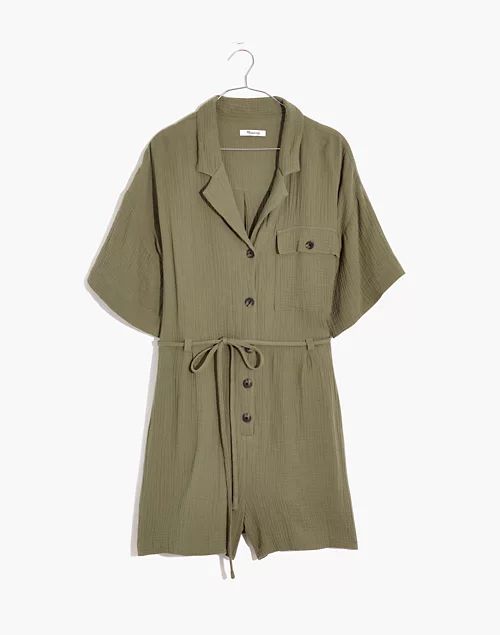 Lightspun Belted Safari Romper | Madewell