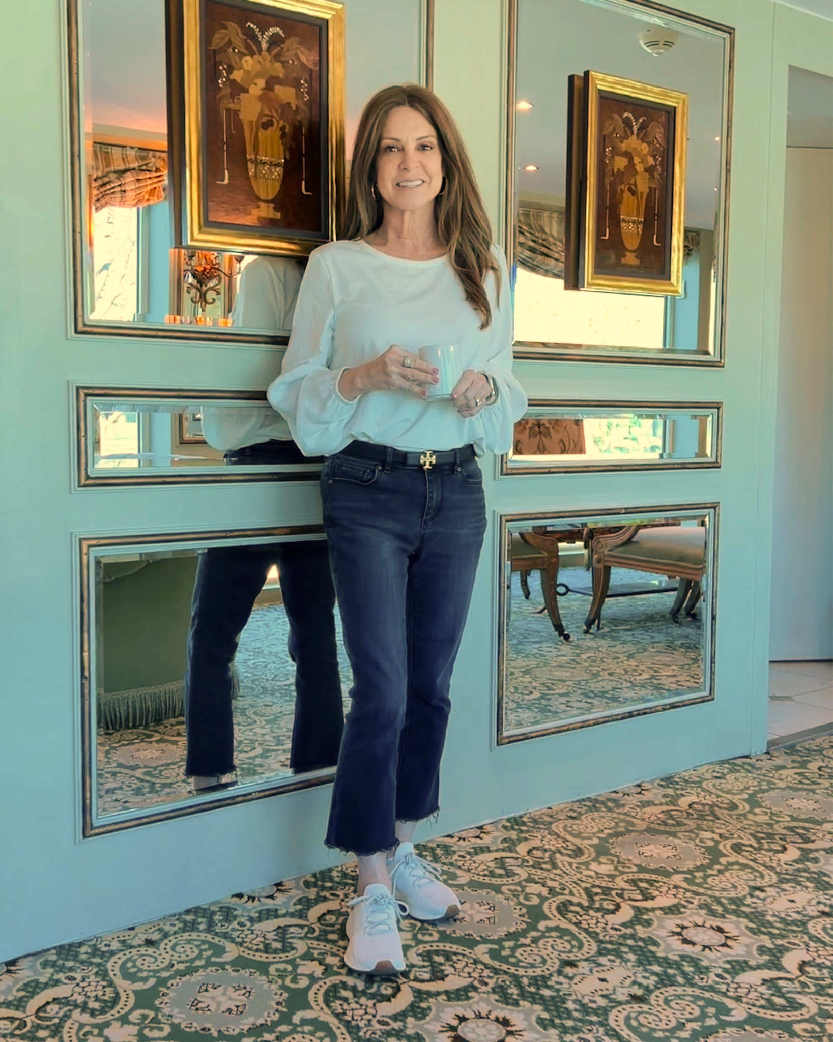 Spring outfit inspo: long sleeve top, cropped jeans, and sneakers

#casuallook #outfitidea #midlifestyle #springfashion

#LTKFind #LTKstyletip