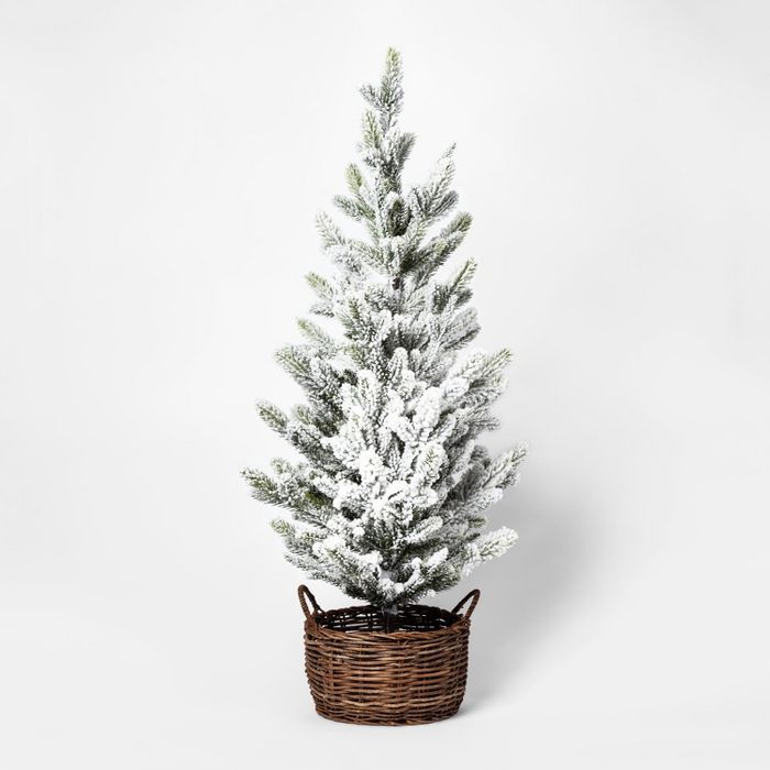 3ft Faux Flocked Pine Tree in Basket Large - Threshold™ | Target