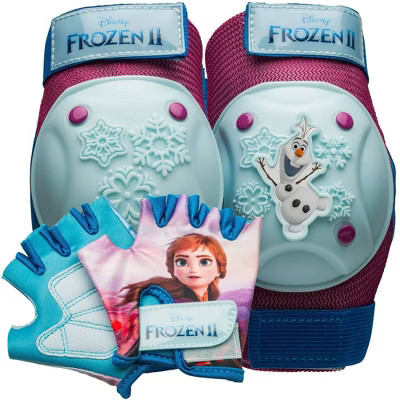 Frozen 2 Kids' Bike Pad and Glove Set - Purple/Blue | Target