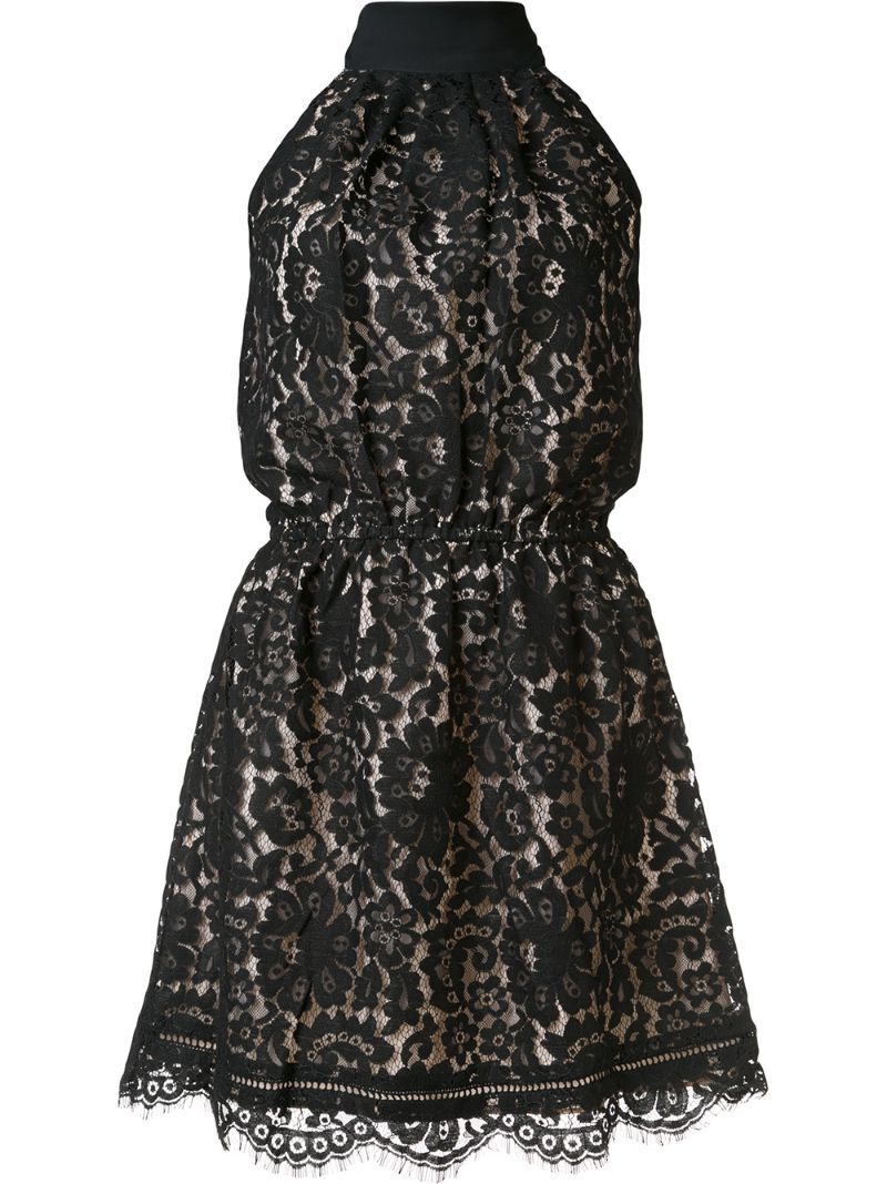 Joie high neck lace dress, Women's, Size: Medium, Black, Polyester/Nylon/Cotton | FarFetch US