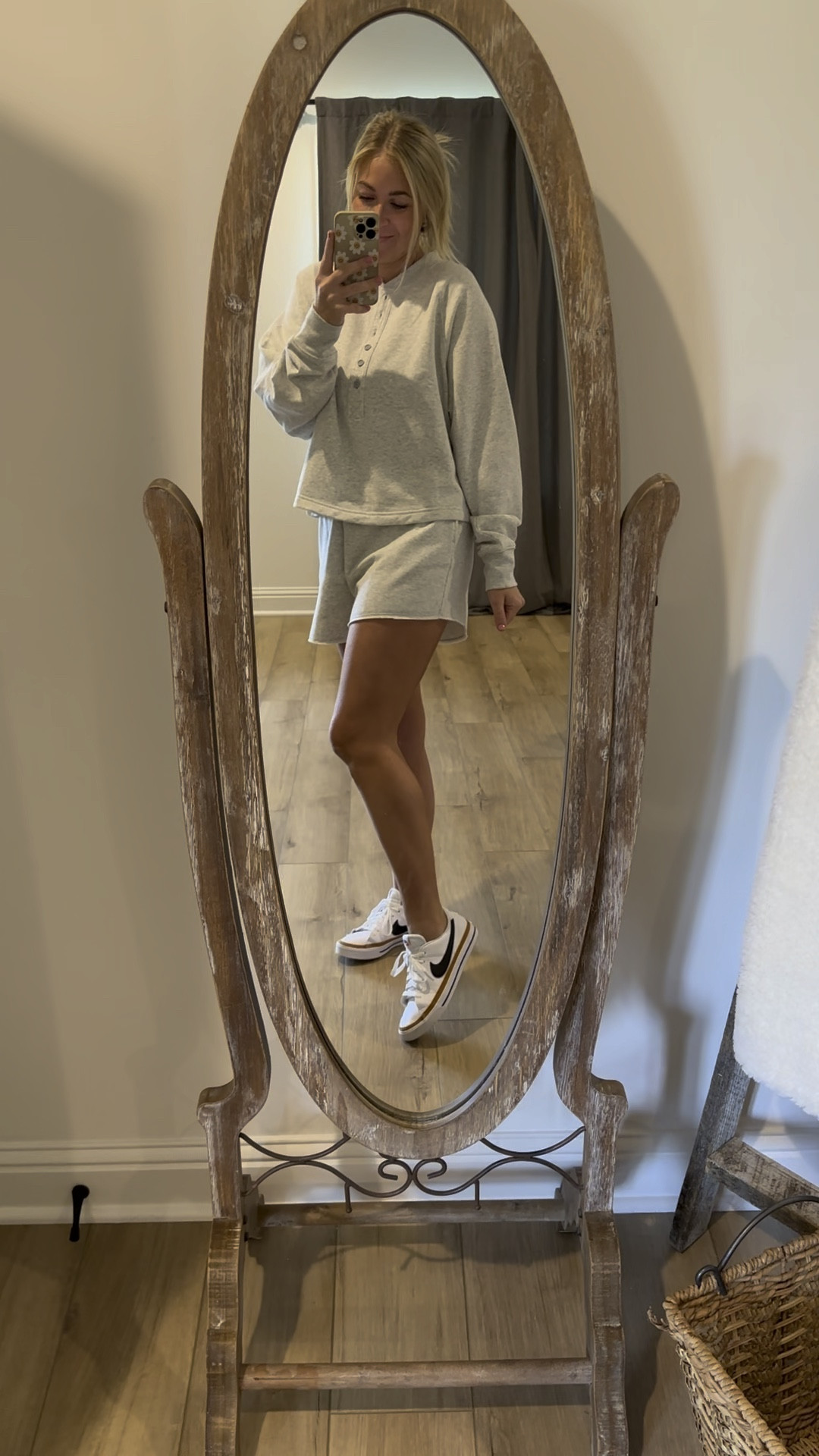 This sweatshirt set is a fall must have! Such comfy material to lounge or wear out! 
Sweatshirt size L
Shorts size M 

Nike Court Legacy shoes TTS and on sale! 

Fall set, sweatsuit set, affordable fall outfit, lounge set, casual outfit, fall must have. 

#LTKFind #LTKunder100 #LTKunder50