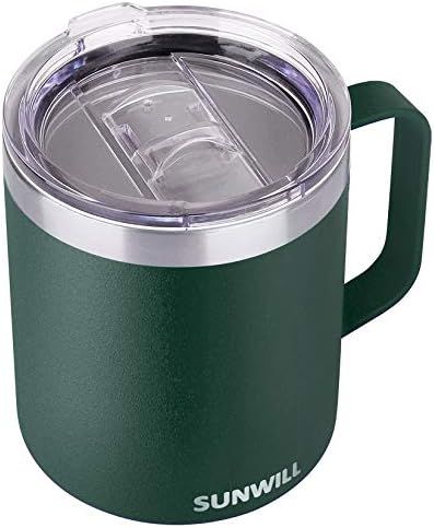 SUNWILL Insulated Coffee Mug with Handle, 14oz Stainless Steel Togo Coffee Travel Mug, Reusable a... | Amazon (US)