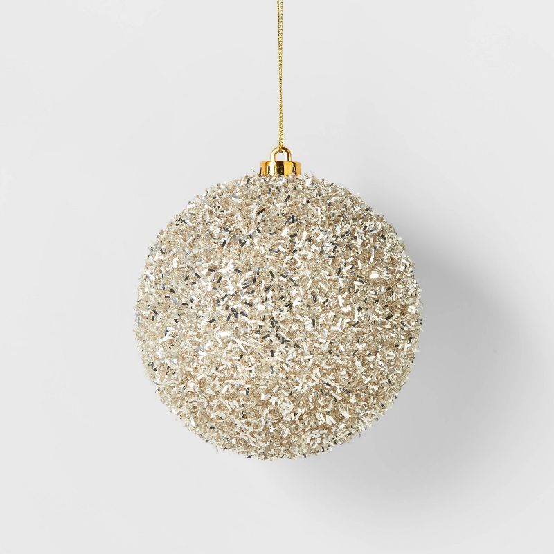Tinsel Ball Christmas Tree Ornament Champagne - Wondershop&#8482; | Target