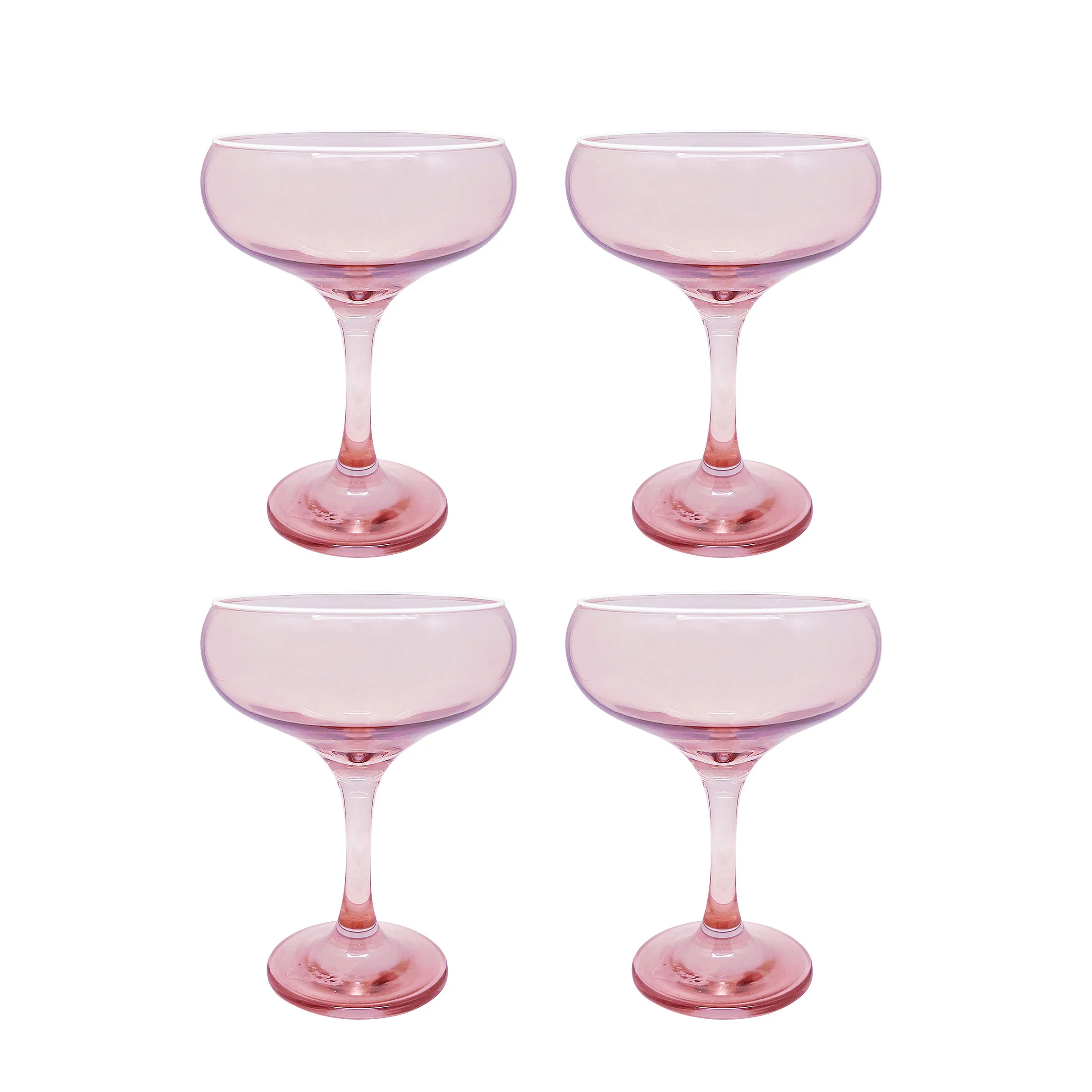 Fine Line Quartz with White Rim Coupe Set of 4 | Mariposa