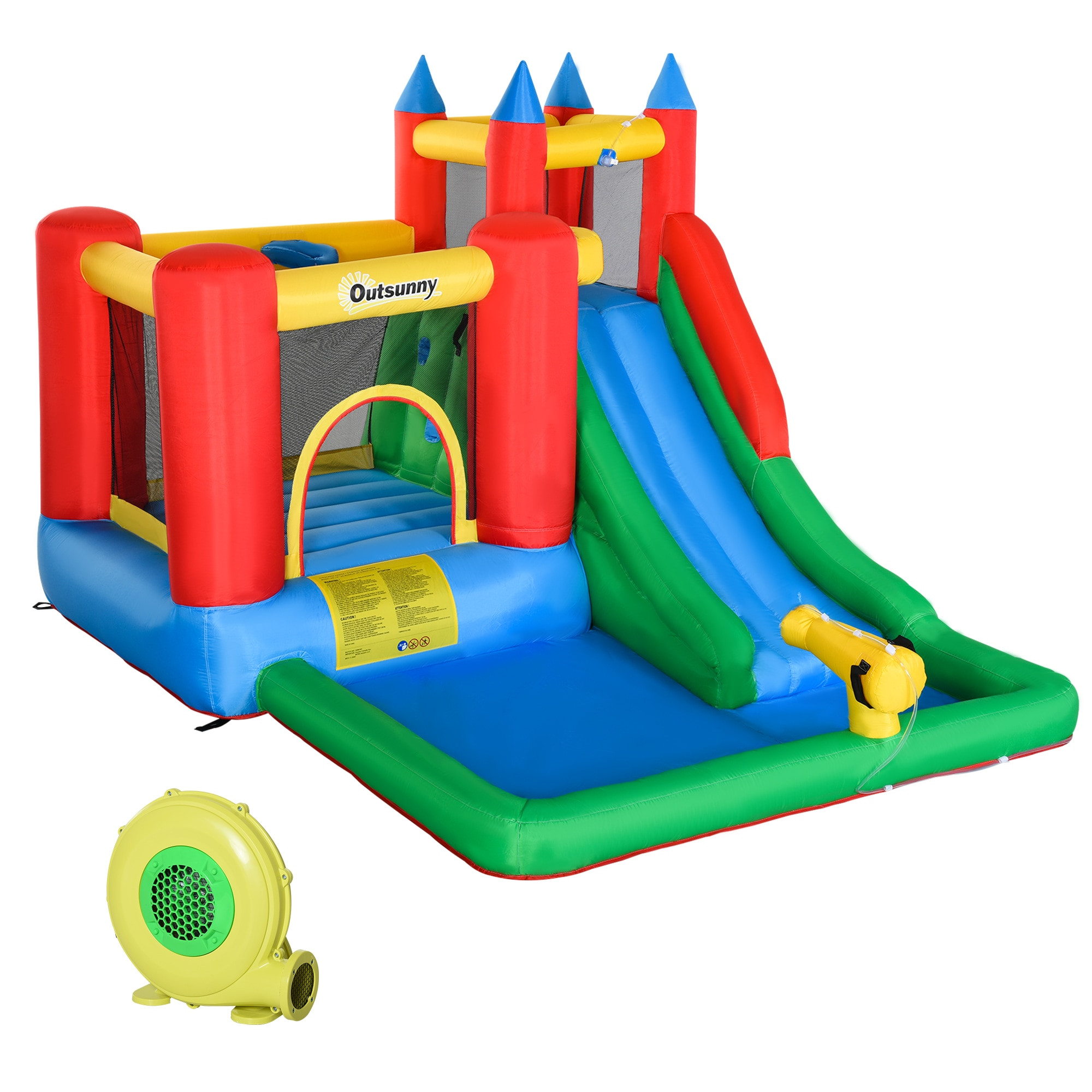 Outsunny 137.75-in x Polyester Bounce House | 342-018V80 | Lowe's