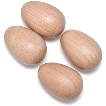 Wood Eggs Shakers, Musfunny 4pcs Wooden Egg Maracas Shakers Hand Percussion Instrument for Musical E | Amazon (US)