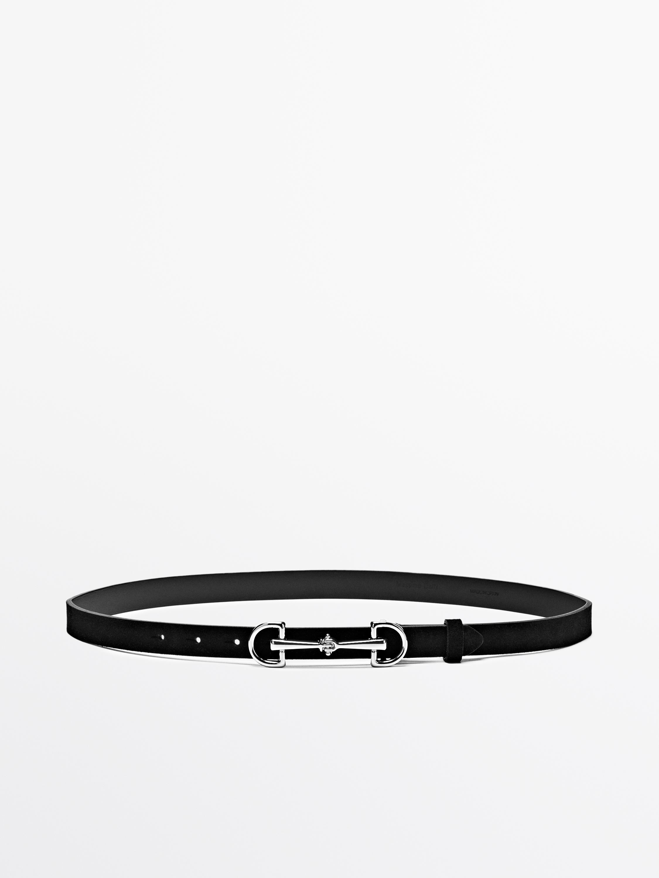 Equestrian split suede leather belt | Massimo Dutti UK